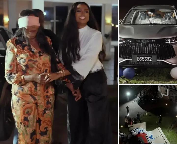 Princesse Issie, ancienne Miss Cameroun, offre une voiture de 18 millions de FCFA à sa mère